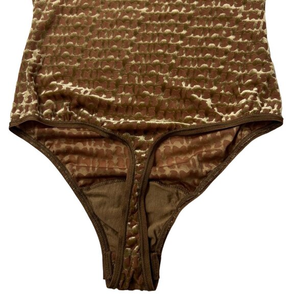 SKIMS Velvet Logo Bodysuit Chai Womens XXS - Picture 6 of 10